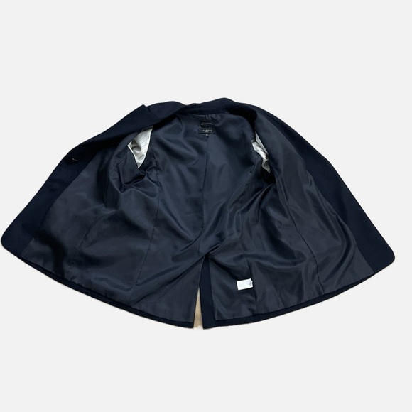 Talbots Petite Long Wool Blend Blazer Size 12P Brushed Wool Navy Blue Classic - Picture 8 of 13